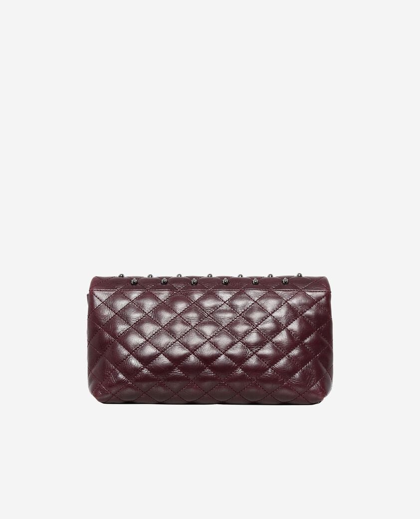 The Kooples FEMME BURGUNDY pochette héritage small en cuir bordeaux