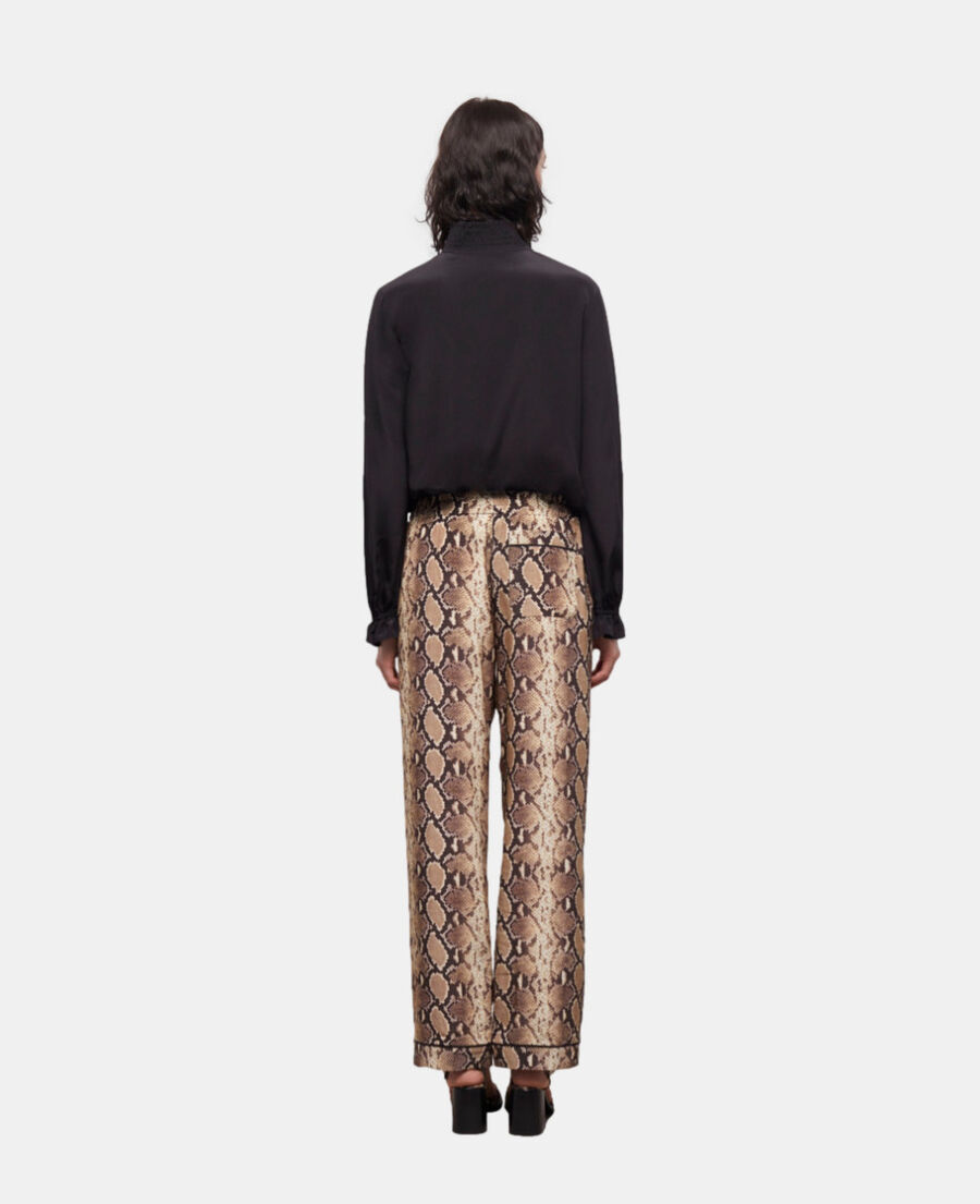 snakeskin print pants
