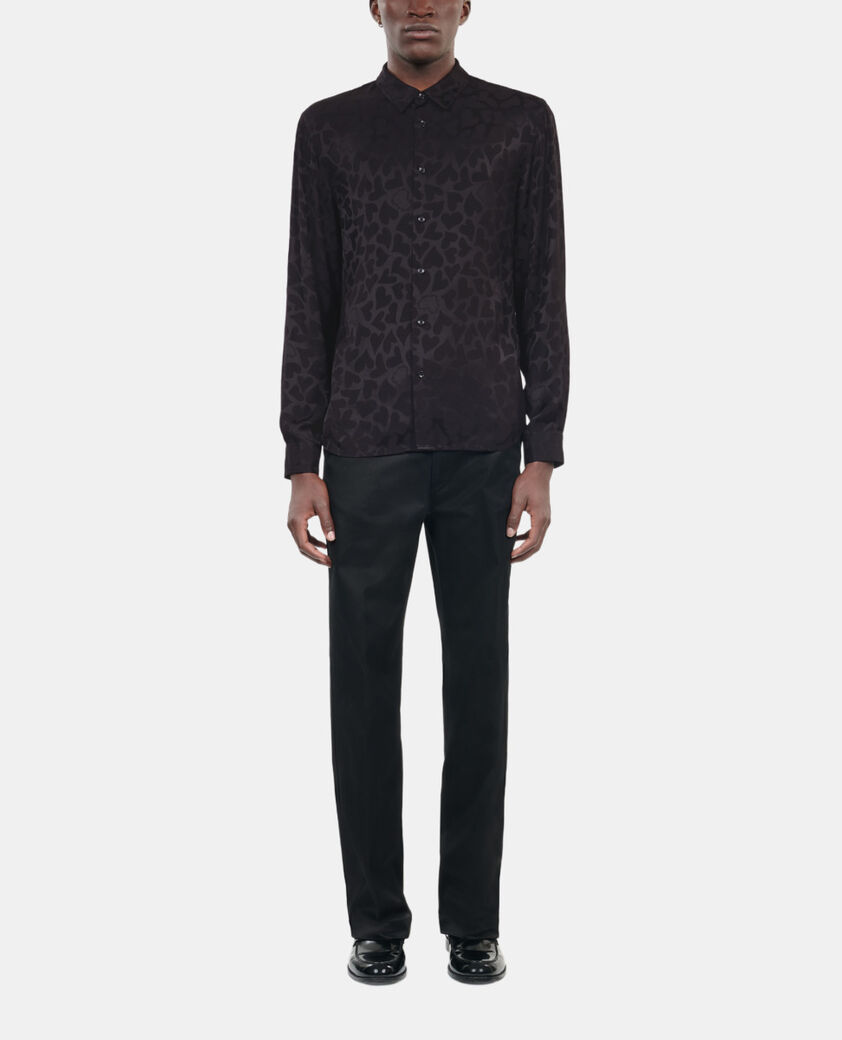 The Kooples MEN BLACK black jacquard shirt with hearts