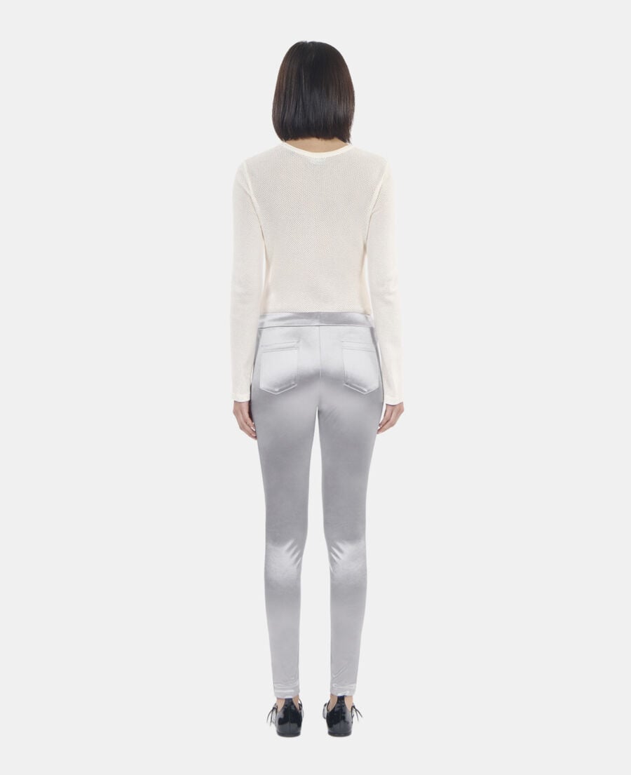 The Kooples F SILVER silver satin leggings