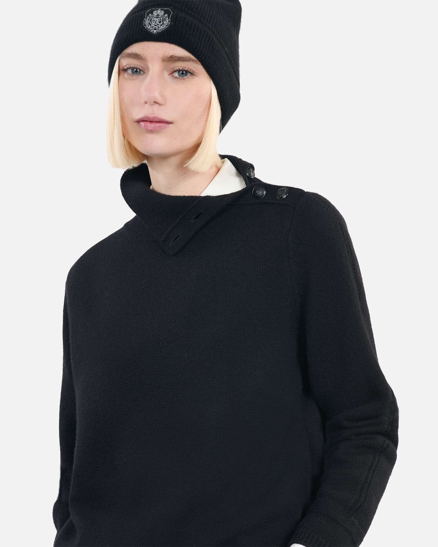 Schwarzer Wollpullover, BLACK, hi-res image number null