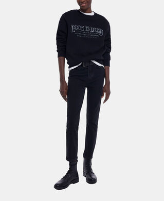 The Kooples FEMME BLACK WASHED sweat s&eacute;rigraphi&eacute; noir