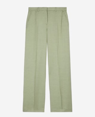 The Kooples WOMEN KAKI GREY light green linen suit trousers