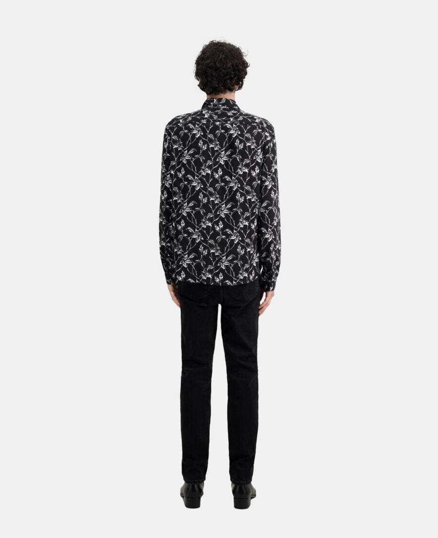 The Kooples HERREN BLACK WHITE bedrucktes hemd