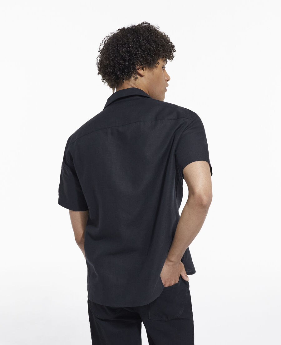 The Kooples H BLACK - RED patterned shirt with contrasting stripes