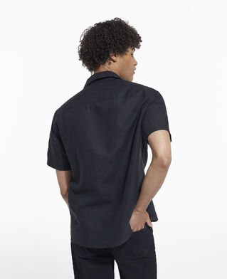 The Kooples H BLACK - RED patterned shirt with contrasting stripes