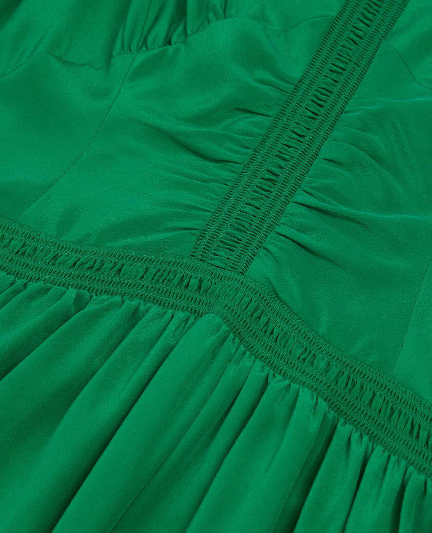 The Kooples WOMEN GREEN short green dress with shirring