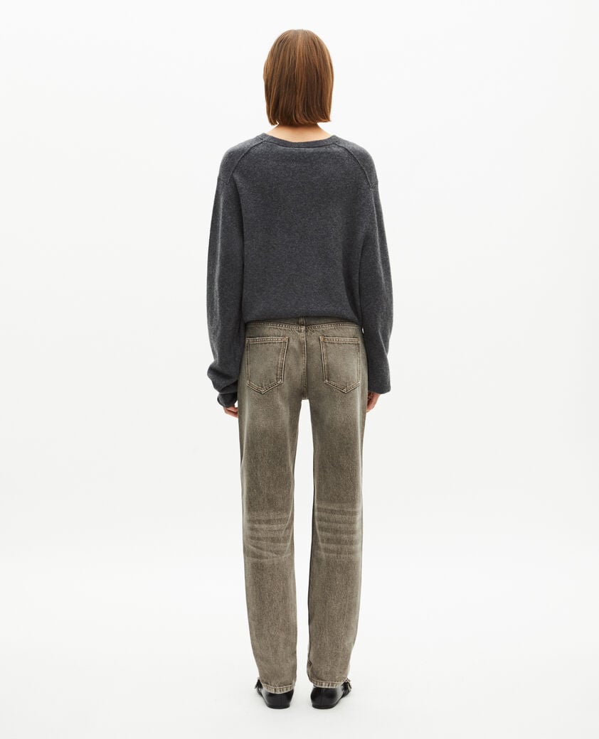 The Kooples F OLIVE wide-leg olive jeans