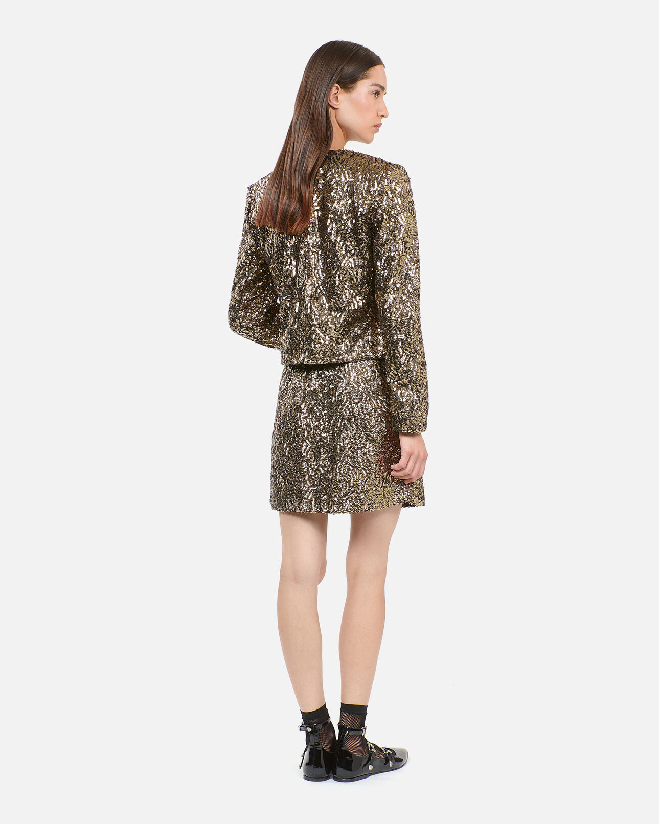 The Kooples FEMME GOLD veste courte à sequins dorés
