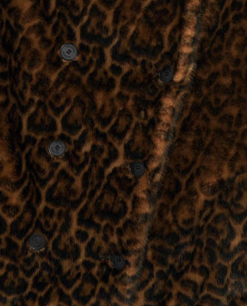 The Kooples FEMME LEOPARD manteau court effet fourrure léopard