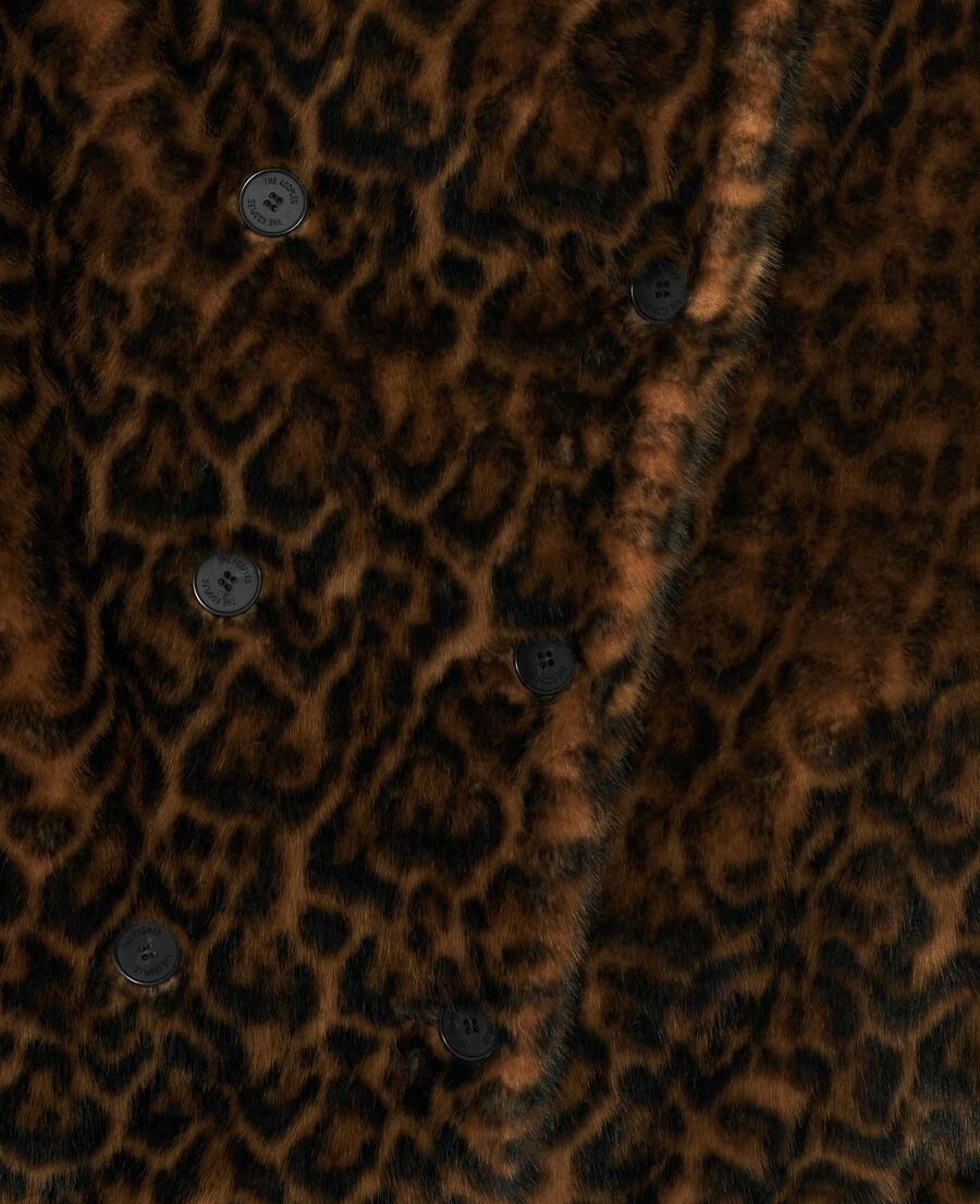 The Kooples FEMME LEOPARD manteau court effet fourrure léopard