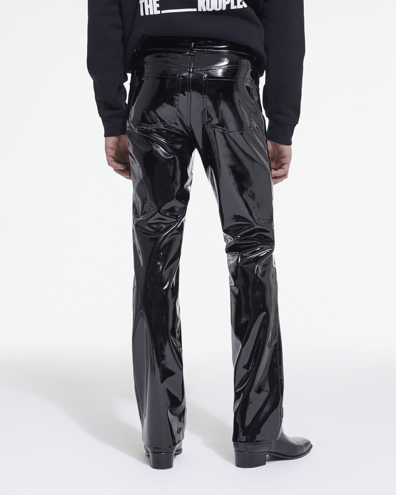 The Kooples HOMME BLACK jean en cuir effet vinyle noir