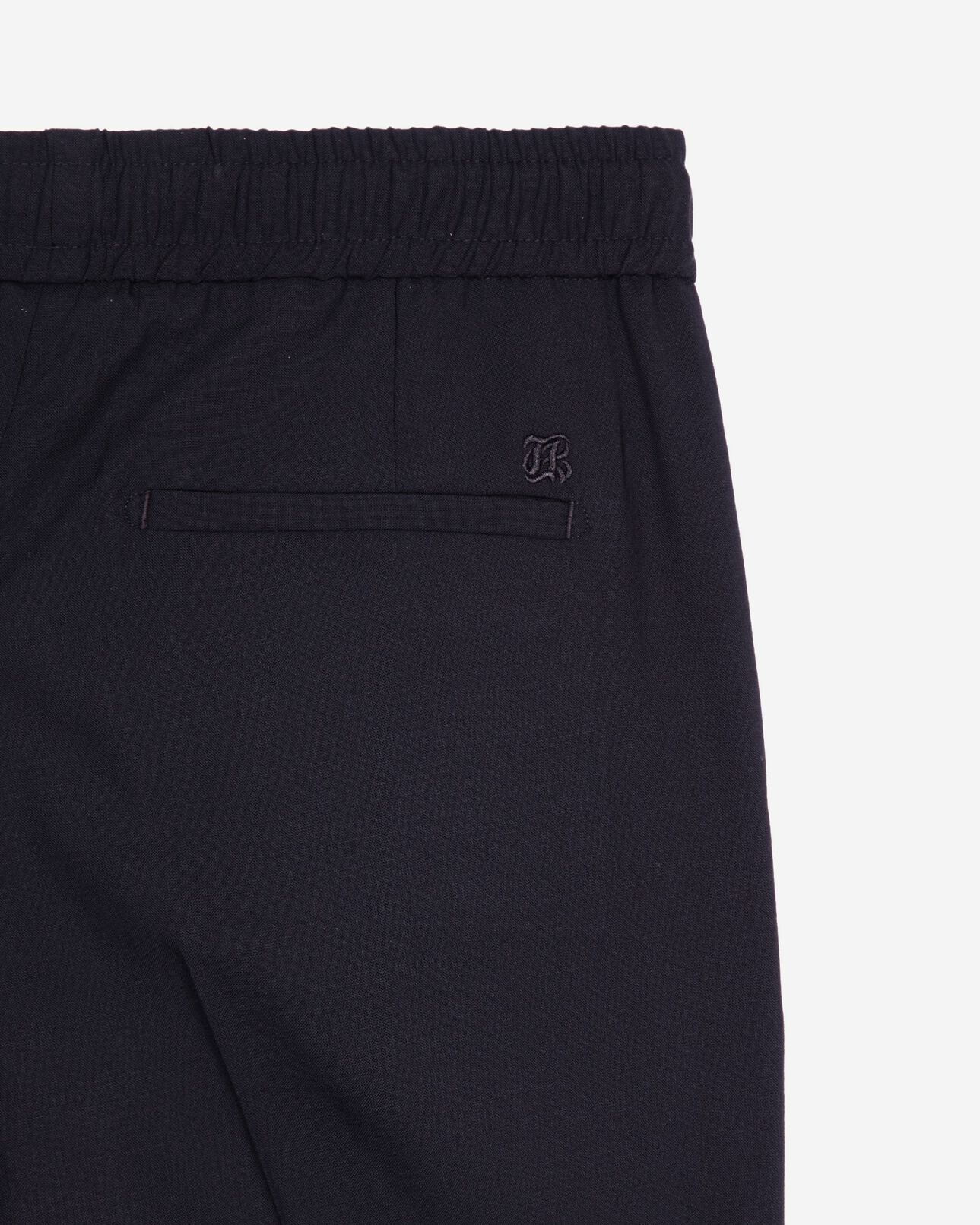 The Kooples H NAVY straight elasticated pants in navy wool