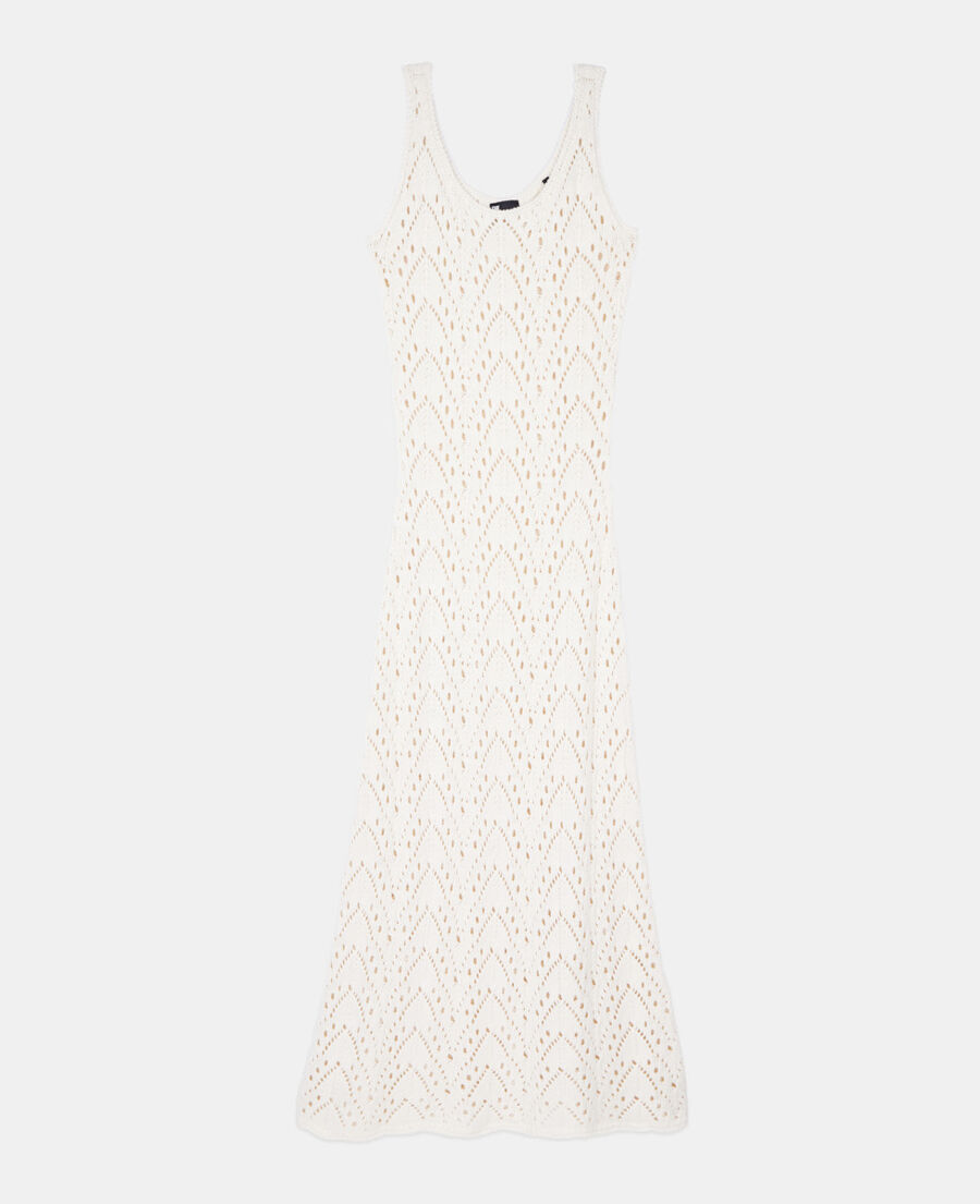 The Kooples FEMME ECRU robe longue en maille écrue