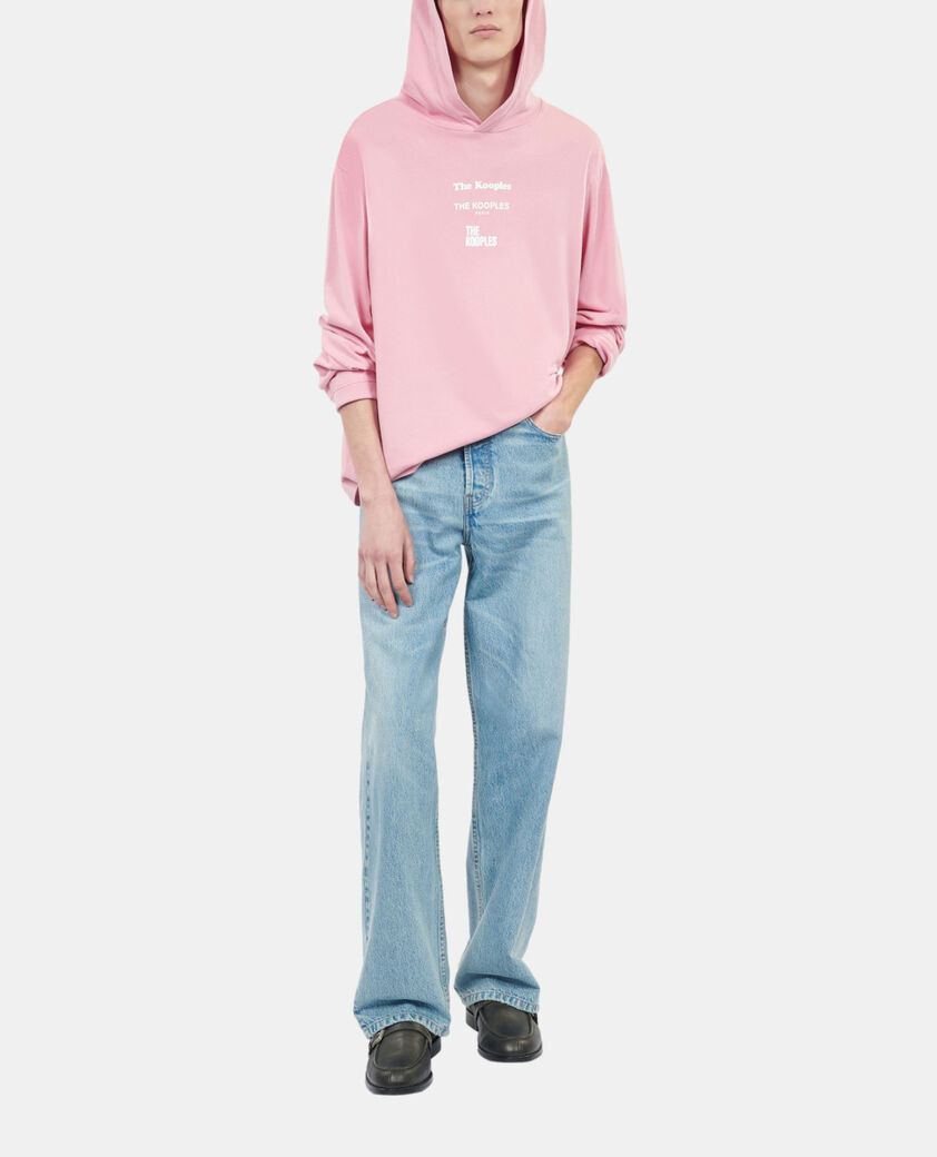 The Kooples HOMME SWEET PINK t-shirt manches longues avec s&eacute;rigraphie rose