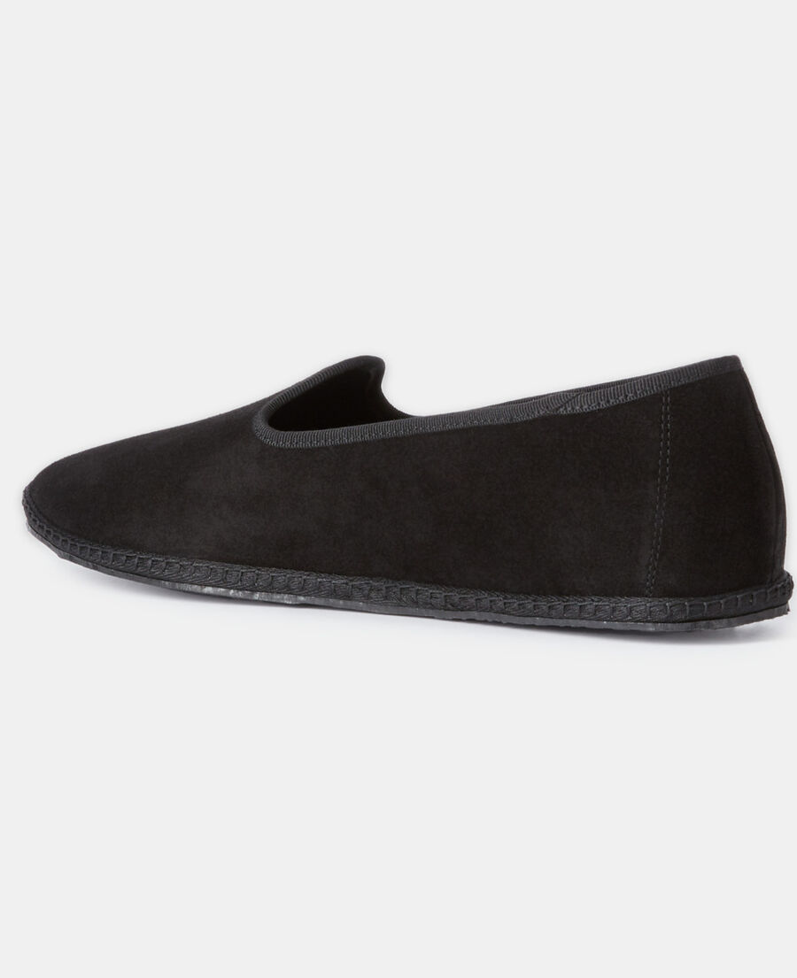 slippers en cuir noir