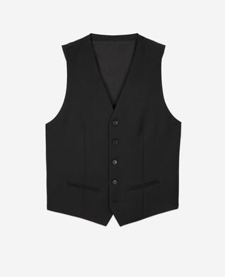 The Kooples H BLACK black wool button-down suit vest 