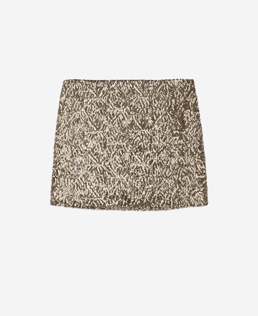 The Kooples FEMME GOLD jupe courte à sequins dorée
