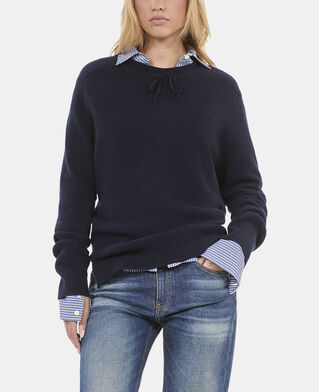 The Kooples DAMEN NAVY marineblauer pullover aus kaschmir