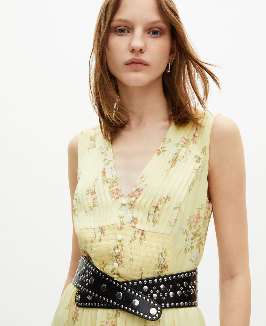 The Kooples WOMEN YELLOW long yellow floral print dress