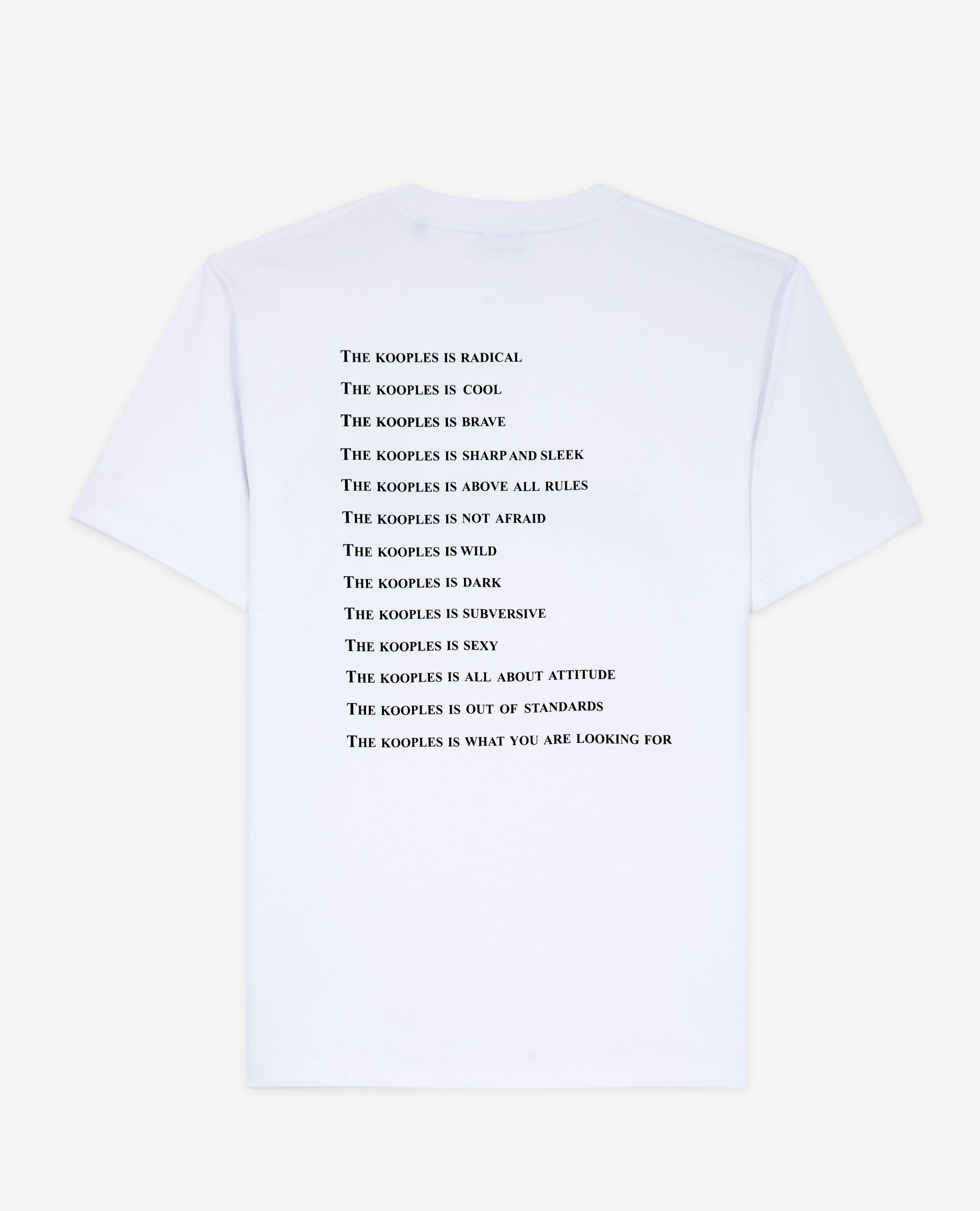 The Kooples white What is T shirt discover it now on our website as well as the entire men s ready to wear collection