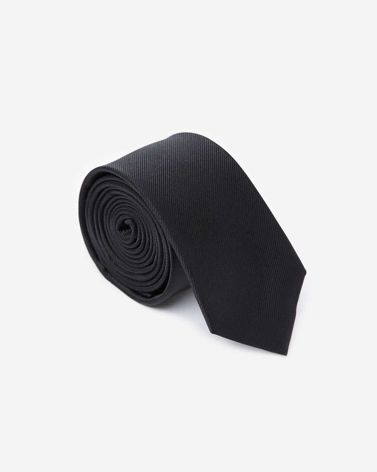 The Kooples HOMME BLACK cravate soie noire unie permanente