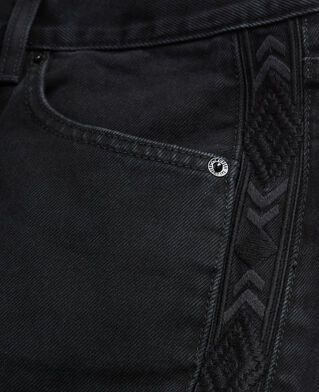 The Kooples F BLACK WASHED straight-cut jeans with black embroidery