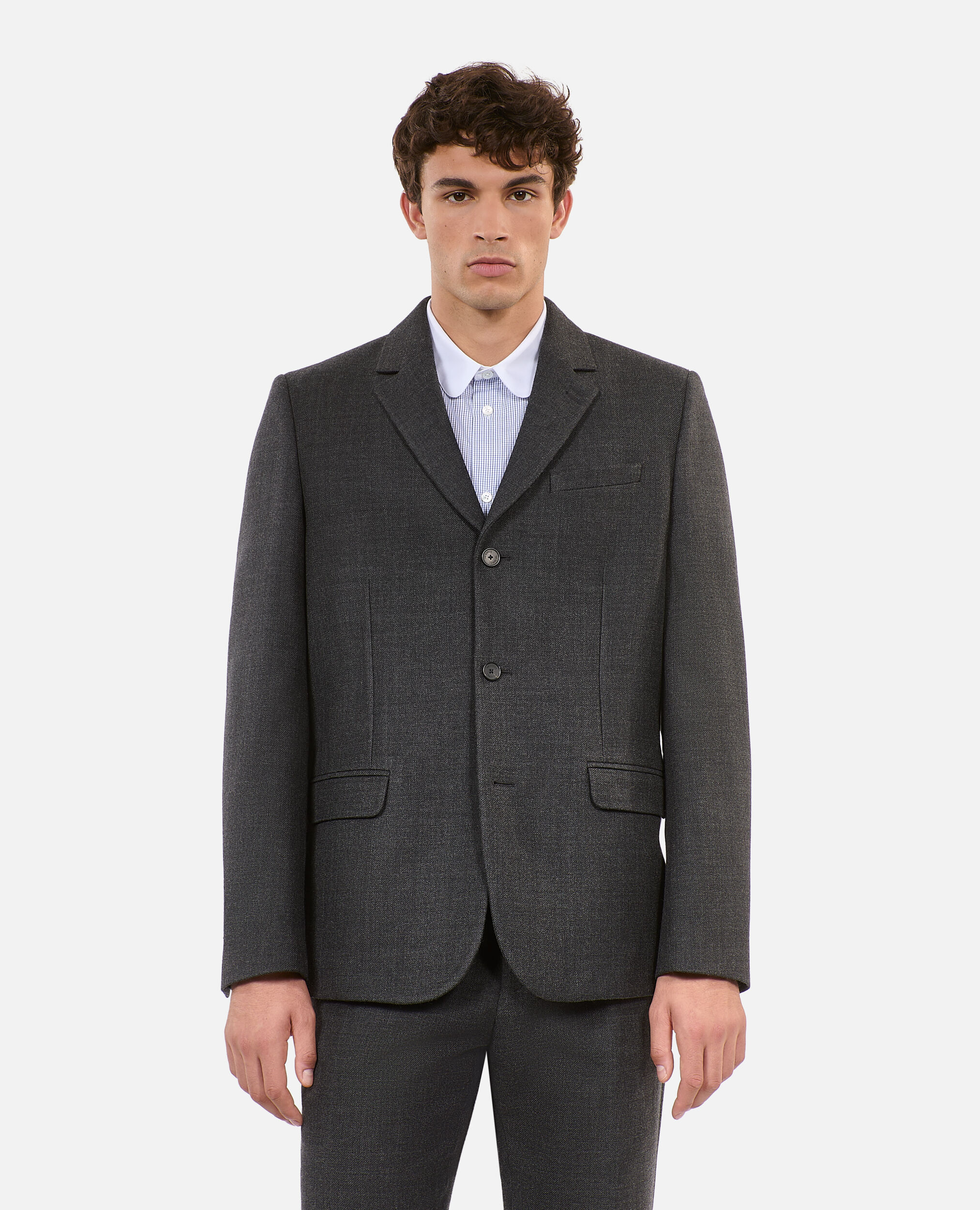 Grey wool blend suit jacket The Kooples
