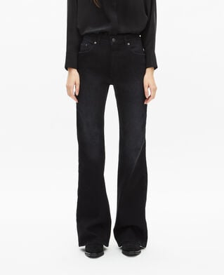 The Kooples FEMME BLACK WASHED jean flare noir
