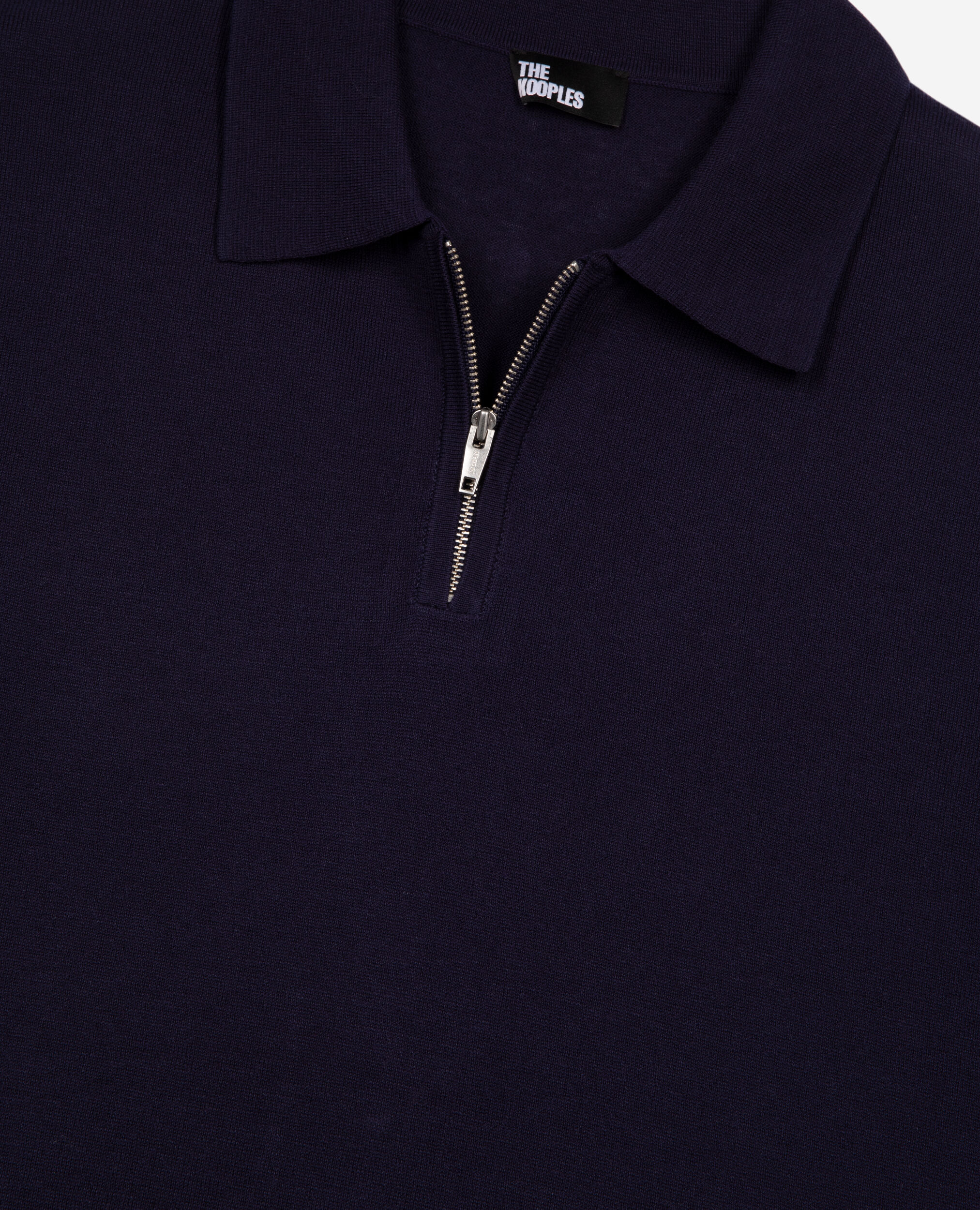 Navy blue knit polo, NAVY, hi-res image number null