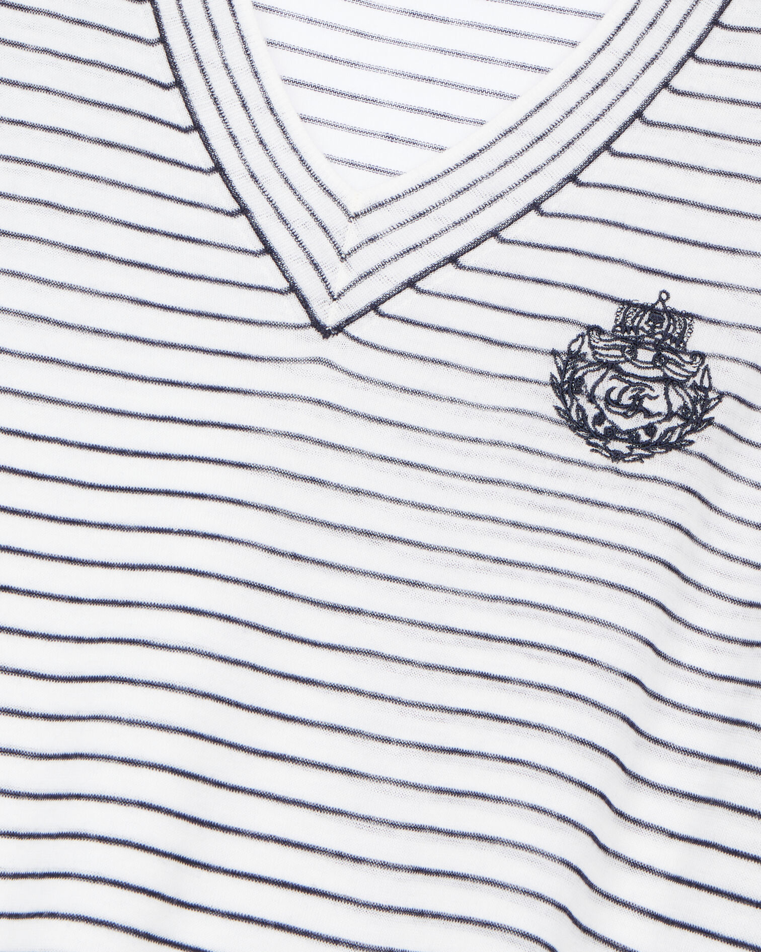 Blazon wool and cashmere striped sweater, WHITE / BLUE, hi-res image number null