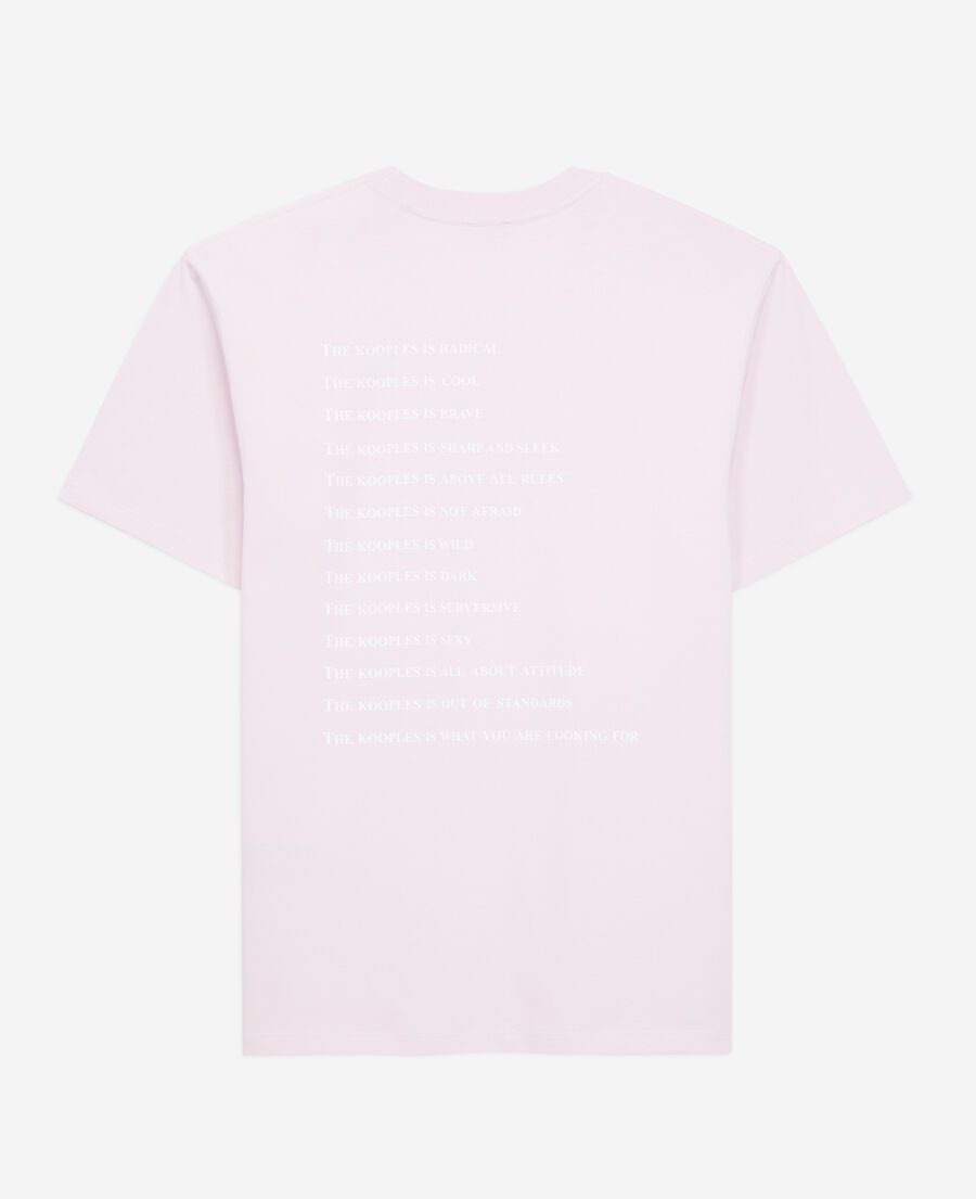 The Kooples HERREN PALE PINK rosa t-shirt mit „what is“-schriftzug