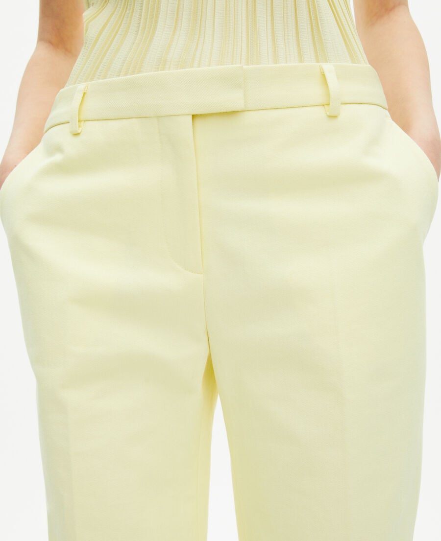 The Kooples WOMEN YELLOW wide-leg suit pants in yellow cotton