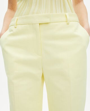 The Kooples FEMME YELLOW pantalon costume en coton bleu