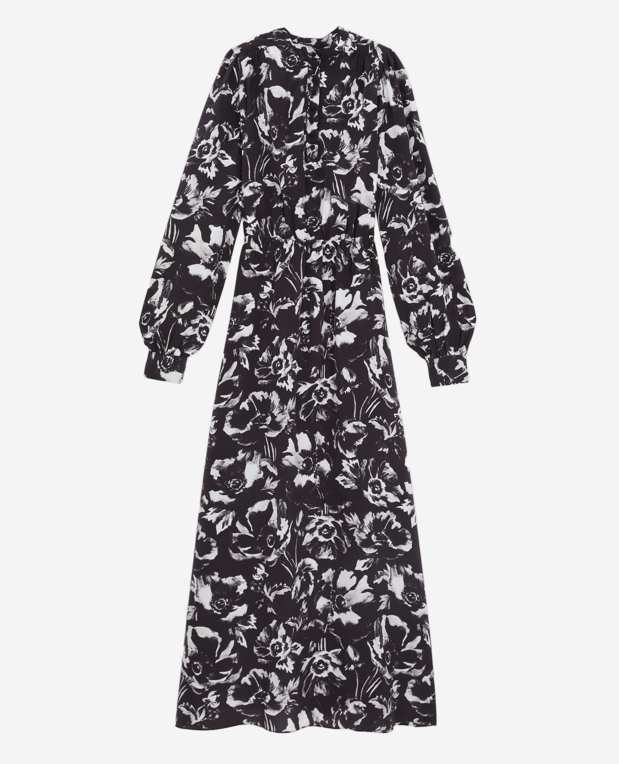 Langes Kleid mit Print, BLACK WHITE, hi-res image number null