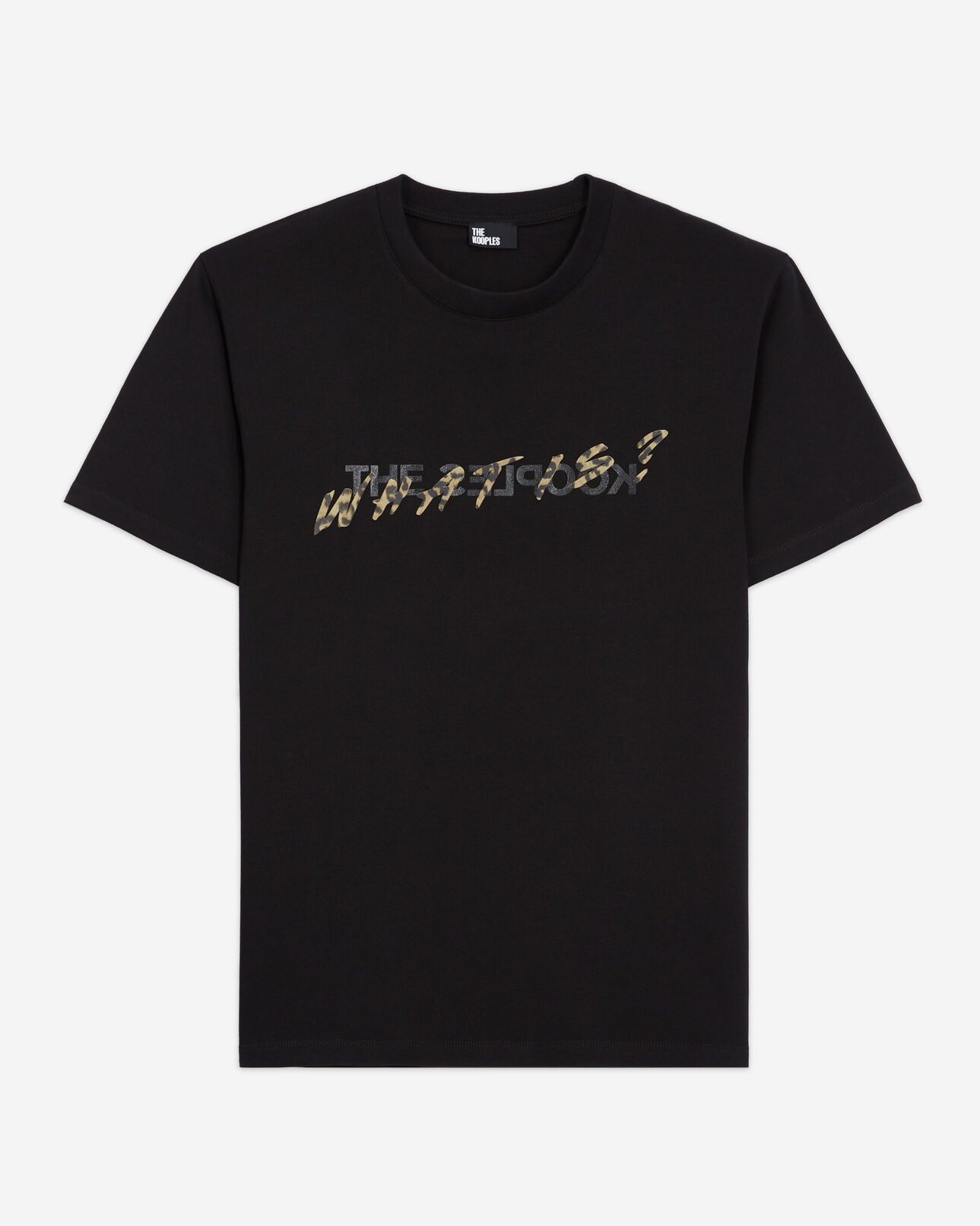 The Kooples MEN BLACK black and leopard print what is t-shirt