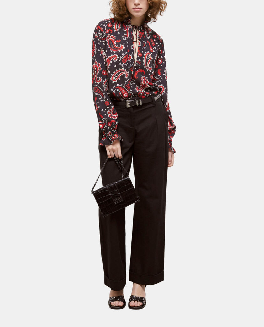 The Kooples FEMME BLACK - RED blouse imprimée