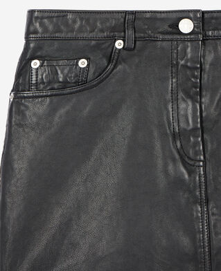 The Kooples F BLACK short black leather skirt