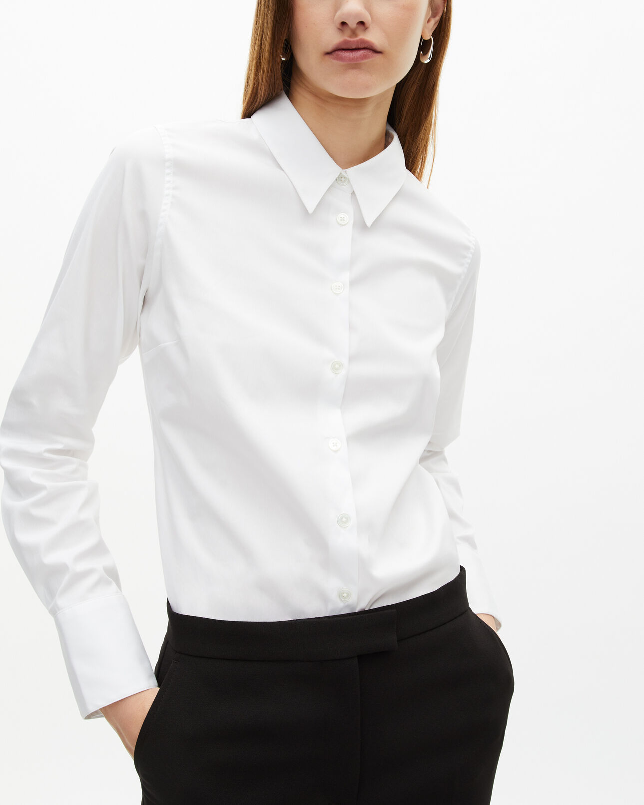 The Kooples WOMEN WHITE white poplin shirt