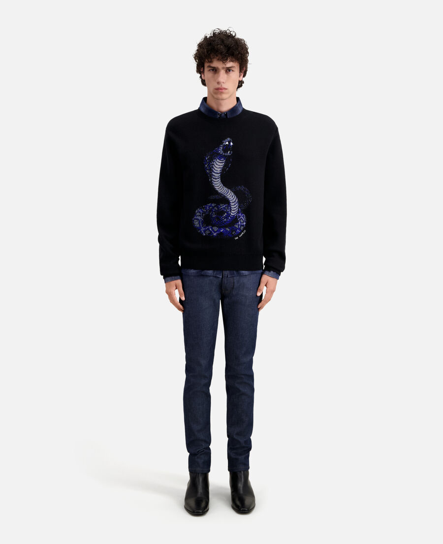 black cobra sweater in wool blend