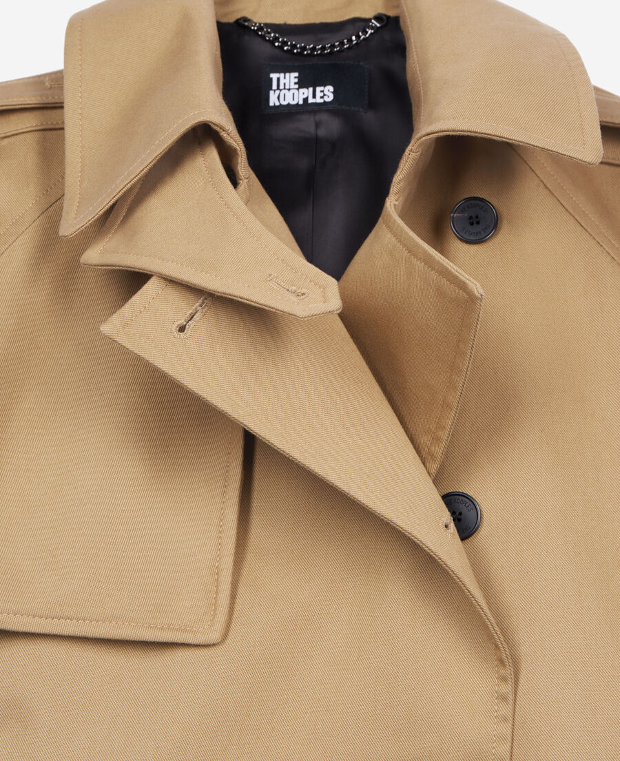 The Kooples F BEIGE long beige cotton trench coat