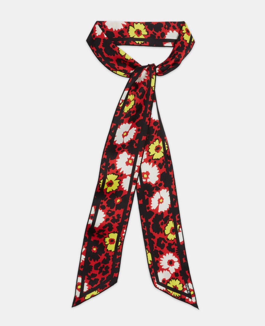 The Kooples M RED / YELLOW floral print scarf