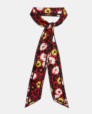 The Kooples M RED / YELLOW floral print scarf