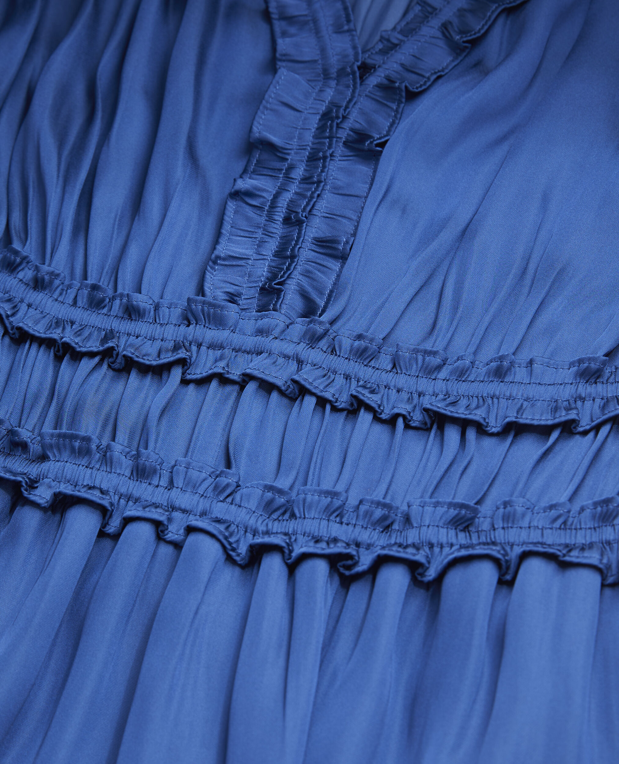Blaues kurzes Kleid mit Raffungen, NAVY, hi-res image number null