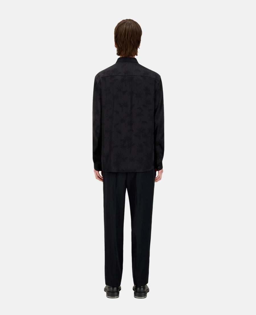 The Kooples MEN BLACK black jacquard shirt with palm trees