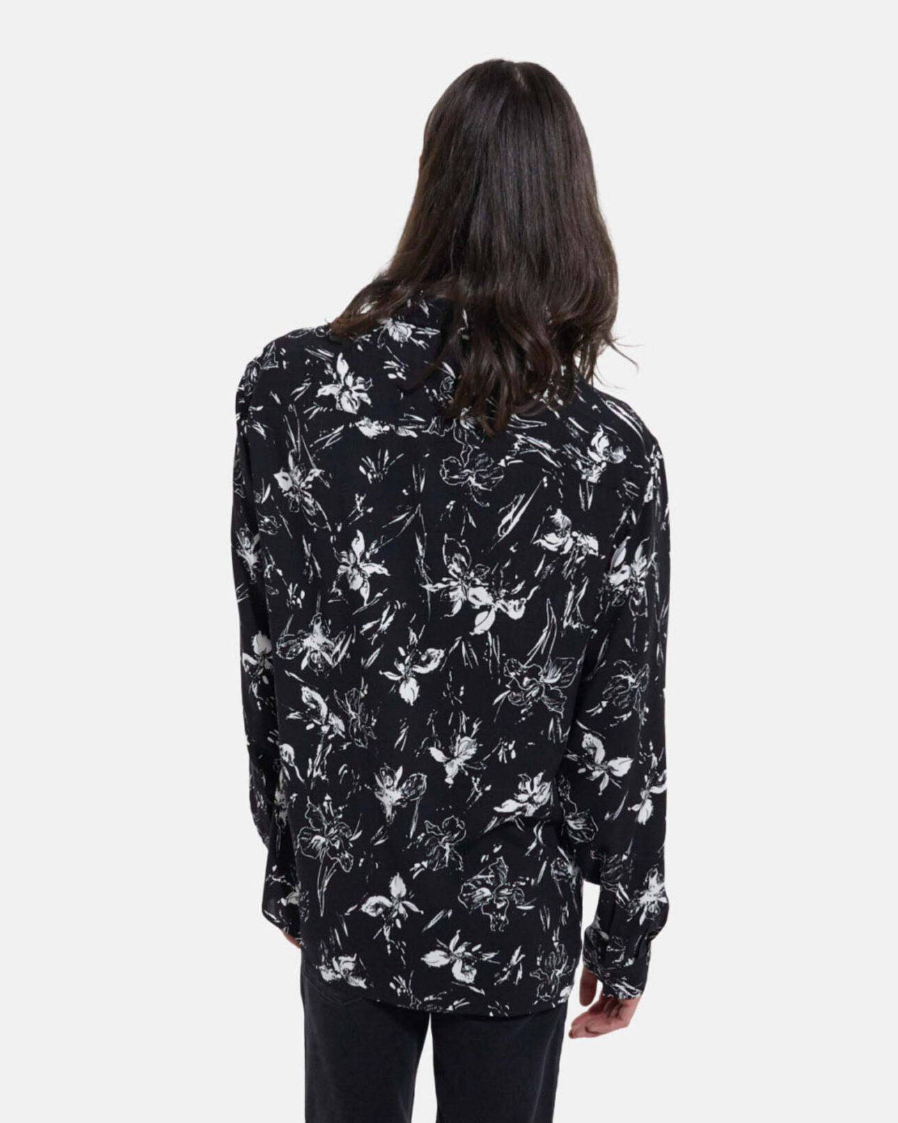 The Kooples HOMME BLACK WHITE chemise fleurie