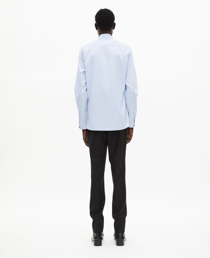 The Kooples HERREN LIGHT BLUE blaues hemd mit offizierskragen