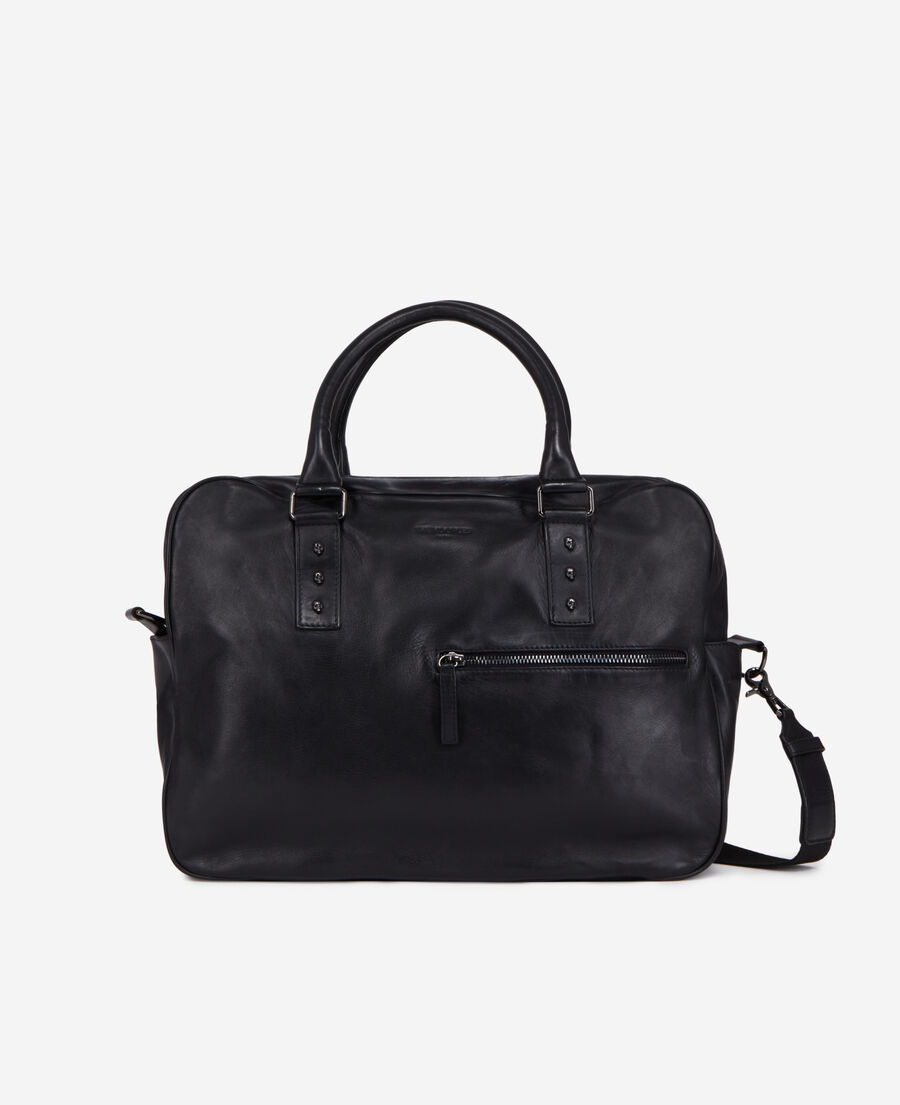 The Kooples MEN BLACK black leather briefcase