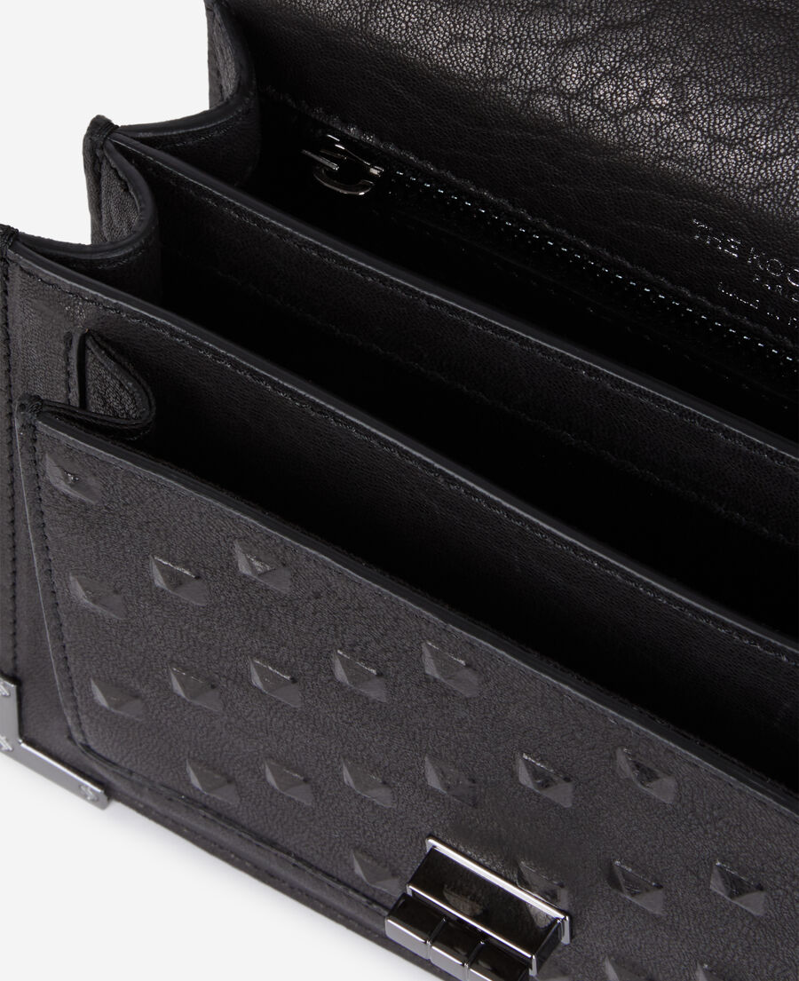 The Kooples WOMEN BLACK small emily bag in black leather with studs