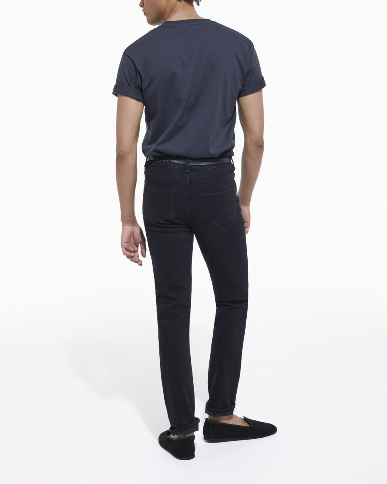 The Kooples HERREN STONE schwarzes t-shirt mit siebdruck